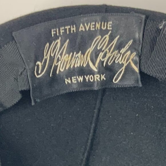 Vintage 40s G Howard Hodge Black Felt Hat w/ Oversized Bow – Classic Dress Style main image 16